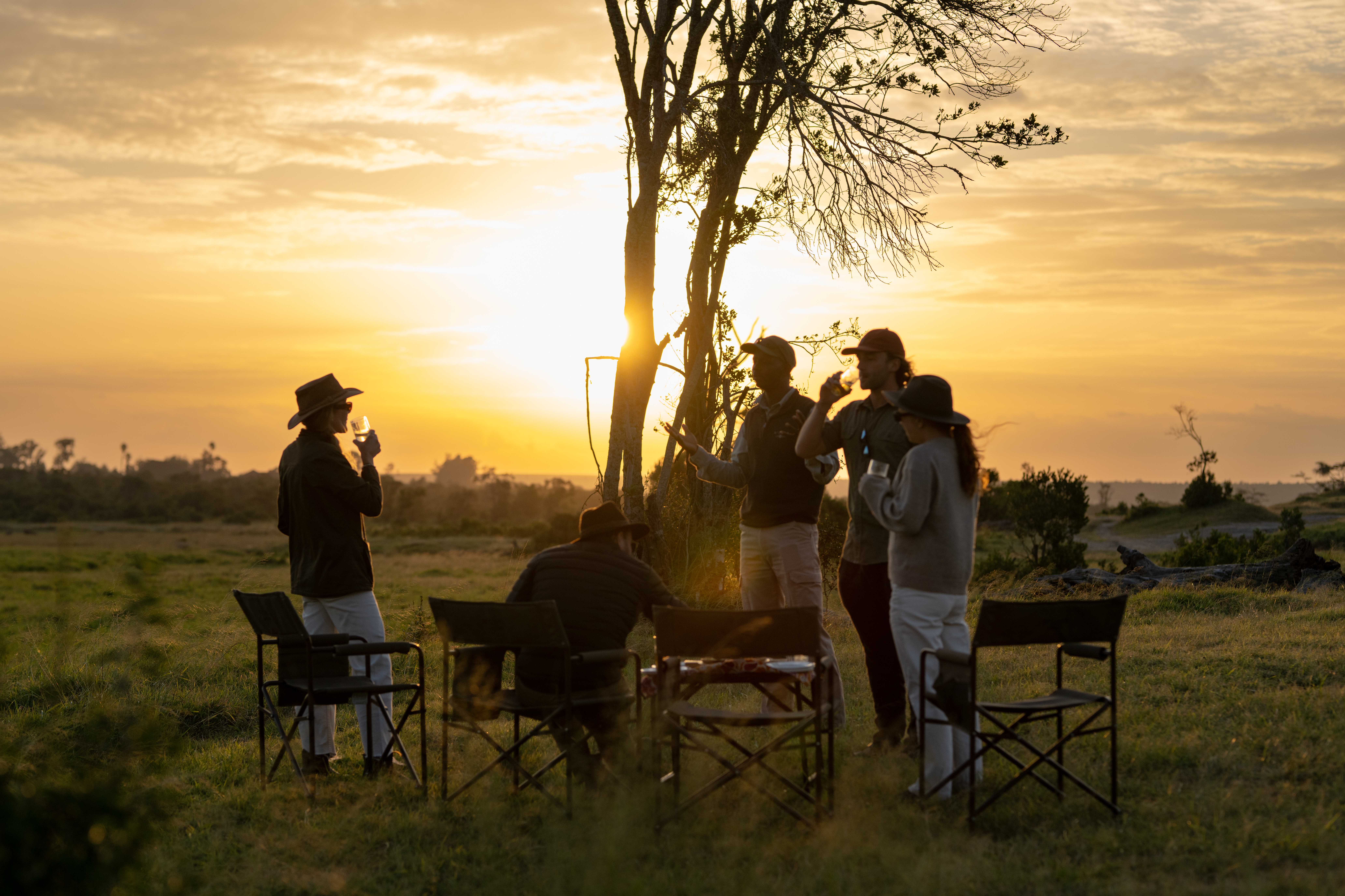 Ending a Lake Manyara day with sundowners over the Rift Valley escarpment