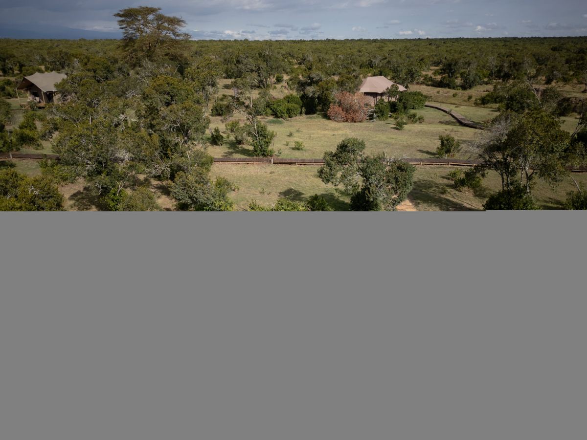 Luxury safari camp with private plunge pool overlooking the Serengeti plains